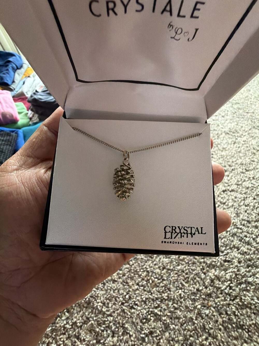 Crystale by L&J Pinecone Pendant Necklace with Swarovski Elements